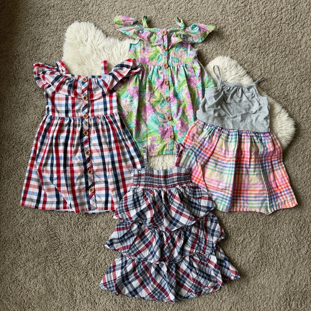 Summer Dress Bundle - Plaid, Floral & Pastel | Size 5